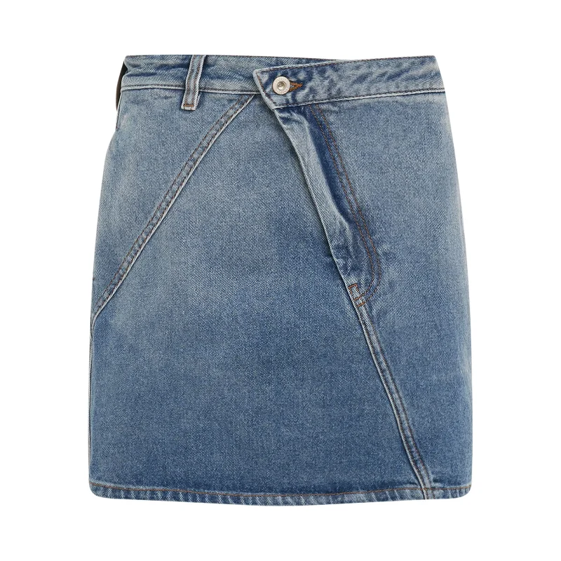 Anagram Mini Skirt in Mid Blue Denim