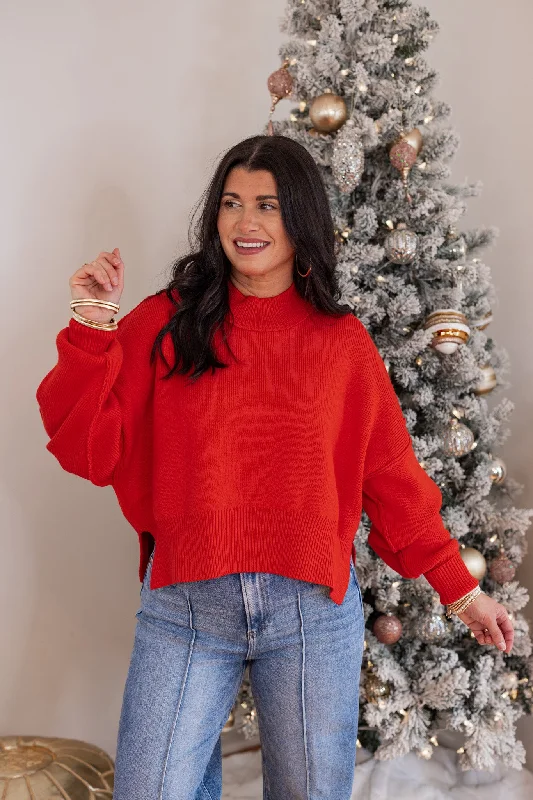 Forever Yours Cropped Red Sweater