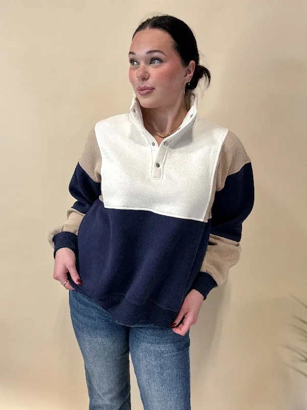 Navy Colorblock Pullover