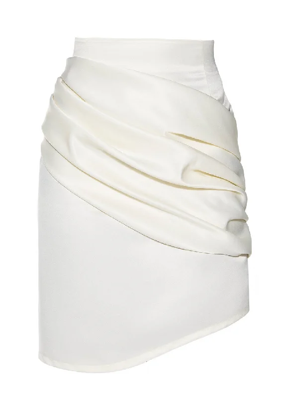 IVORY RUCHED SKIRT