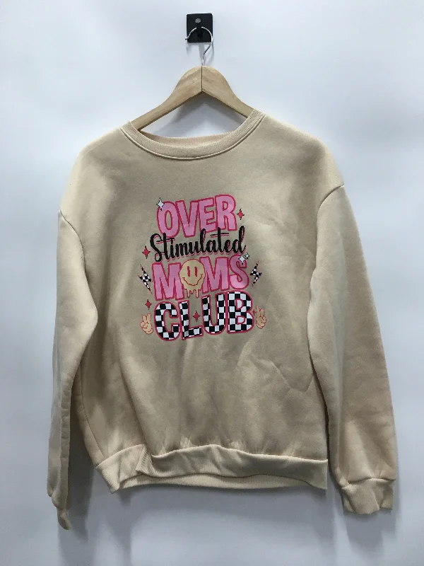 Cream Sweatshirt Crewneck Clothes Mentor, Size M