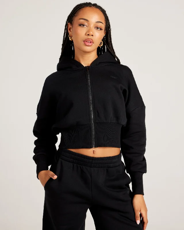 Omni Zip Through Hoodie - Black