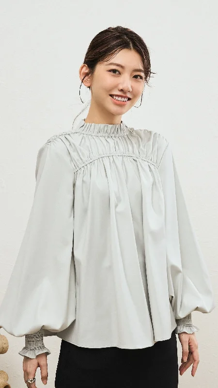 Puff Sleeve Gathered Blouse