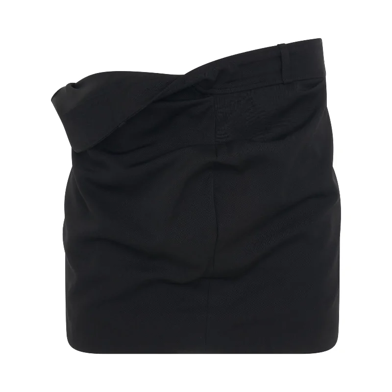 Bahia Twist Mini Skirt in Black