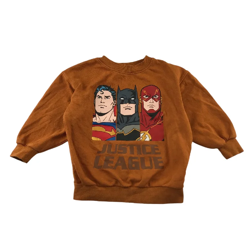 H&M sweater 4-6 years burnt brown Justice League long sleeve pullover