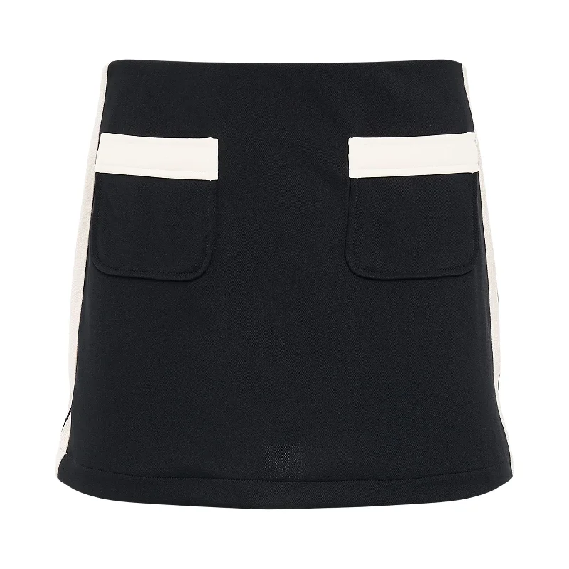 Pockets Track Mini Skirt in Black/Off White