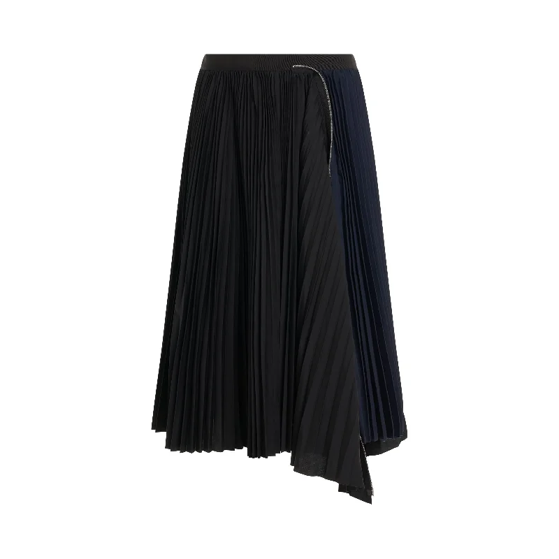 Cotton Zipper Skirt in Black