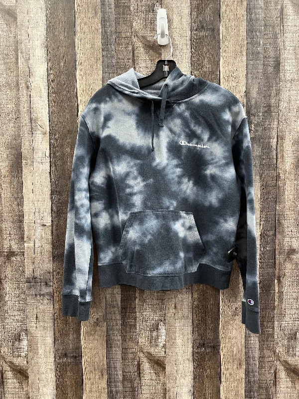 Tie Dye Print Athletic Sweatshirt Hoodie Champion, Size M