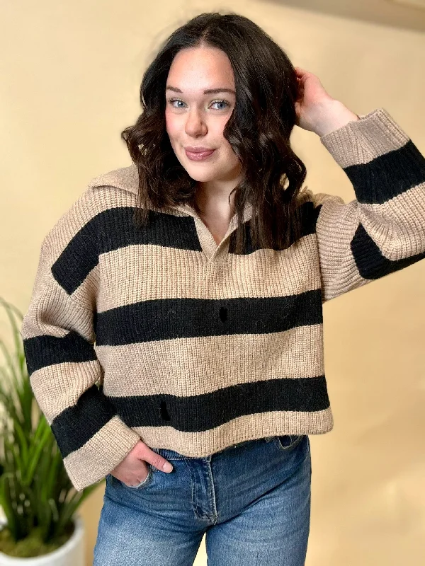 Mallory Black Stripe Sweater