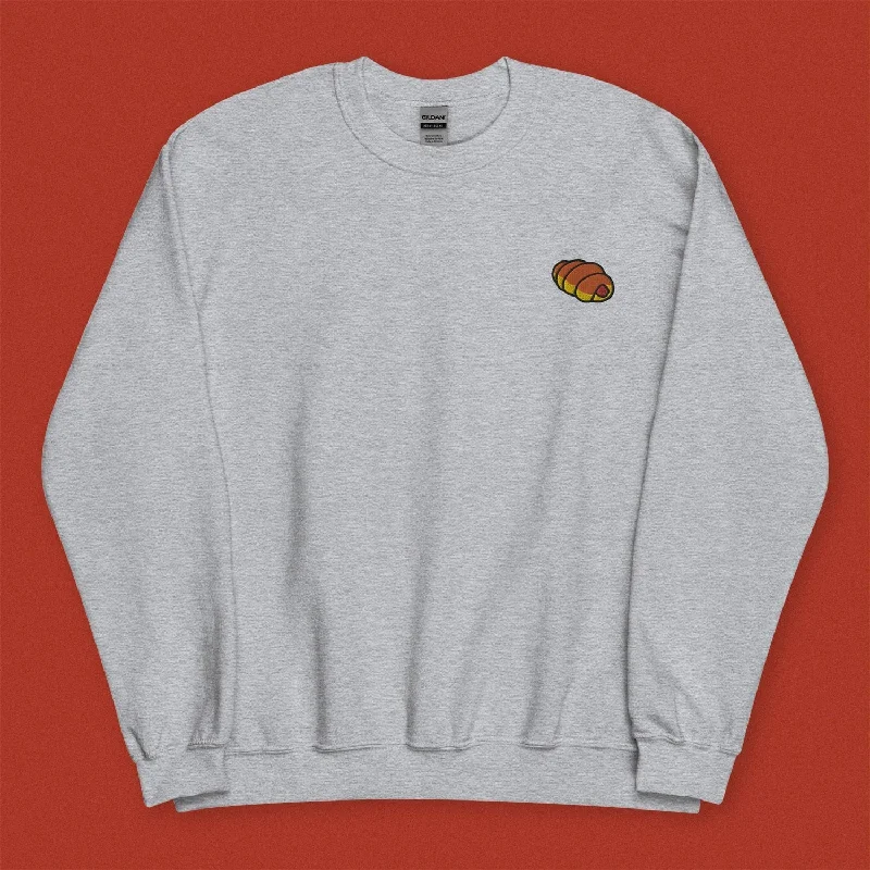 Hot Dog Bun Embroidered Sweatshirt