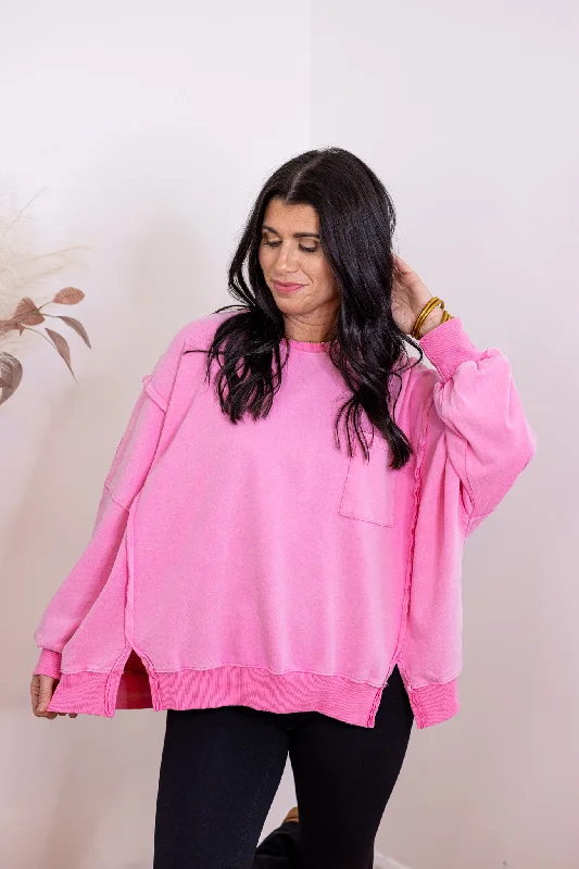 Trending On Washed Pink Pullover