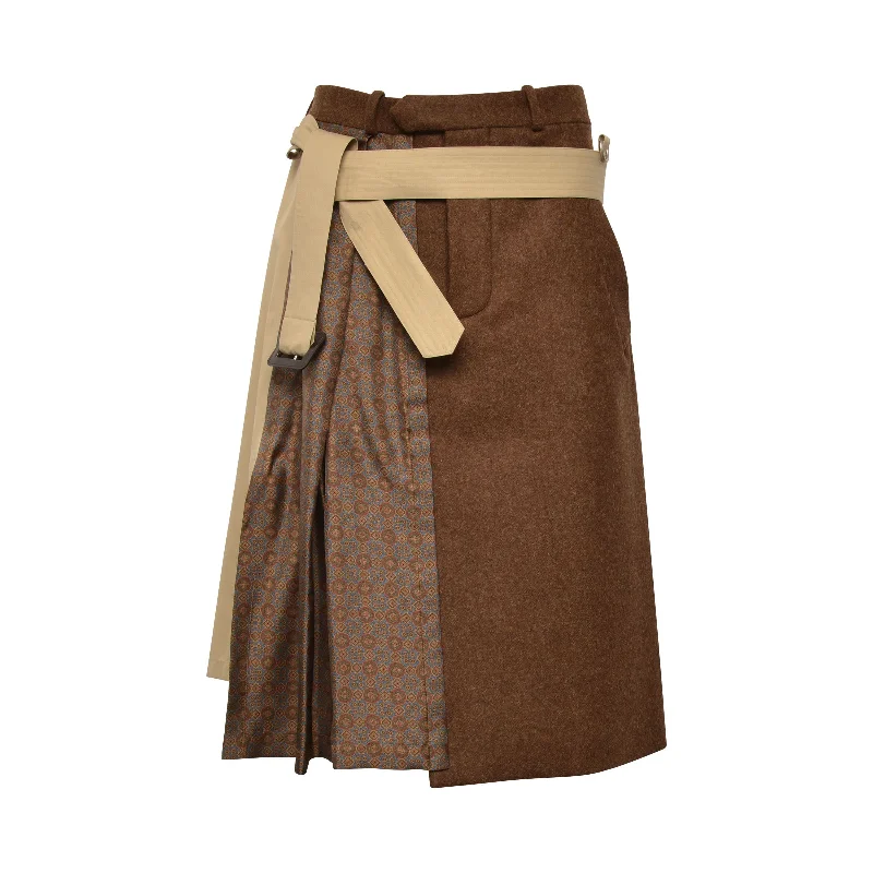 Trench A-Line Belt Skirt in Multicolor