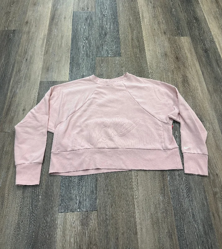 Pink Athletic Sweatshirt Crewneck Nike Apparel, Size L