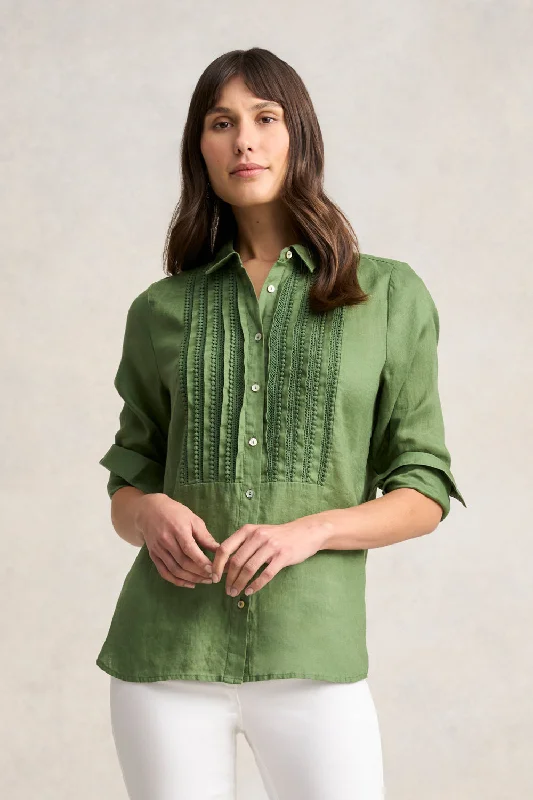 Lace Trim Linen Shirt