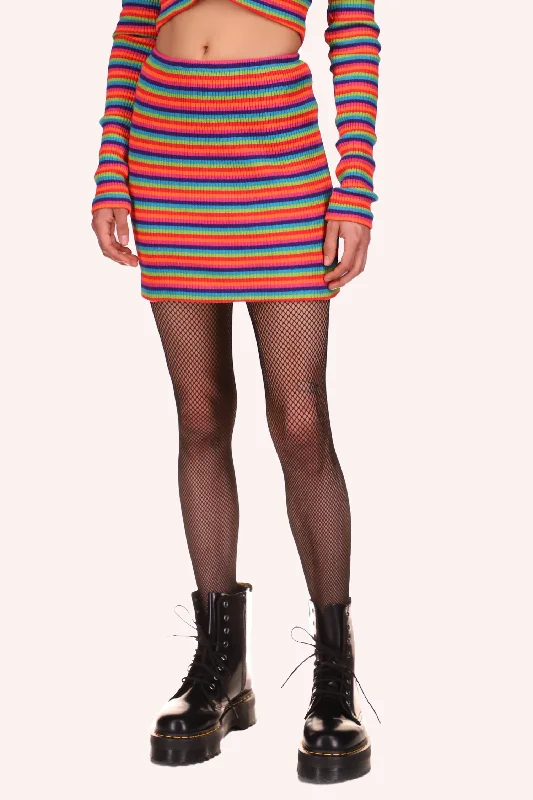 Rainbow Stripe Mini Skirt