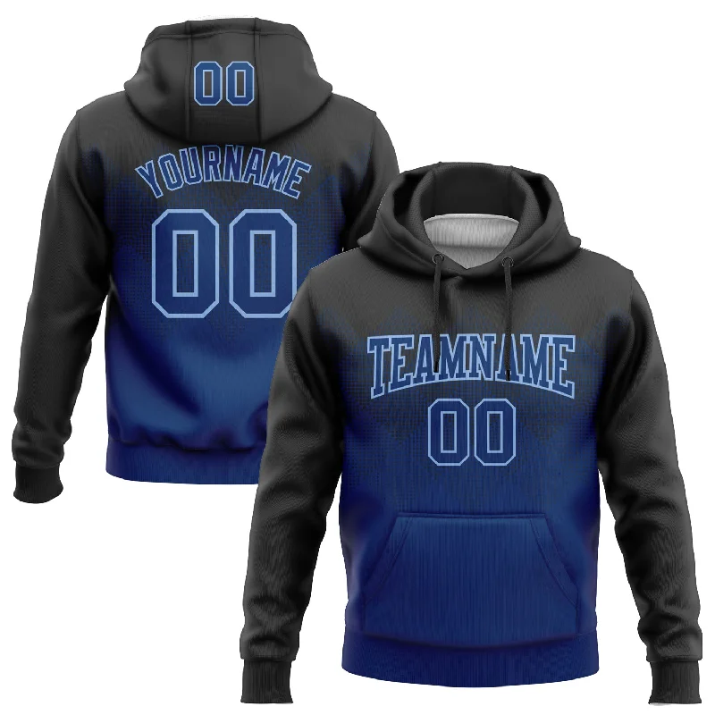 Custom Stitched Black US Navy Blue-Light Blue 3D Pattern Design Gradient Square Shape Sports Pullover Sweatshirt Hoodie