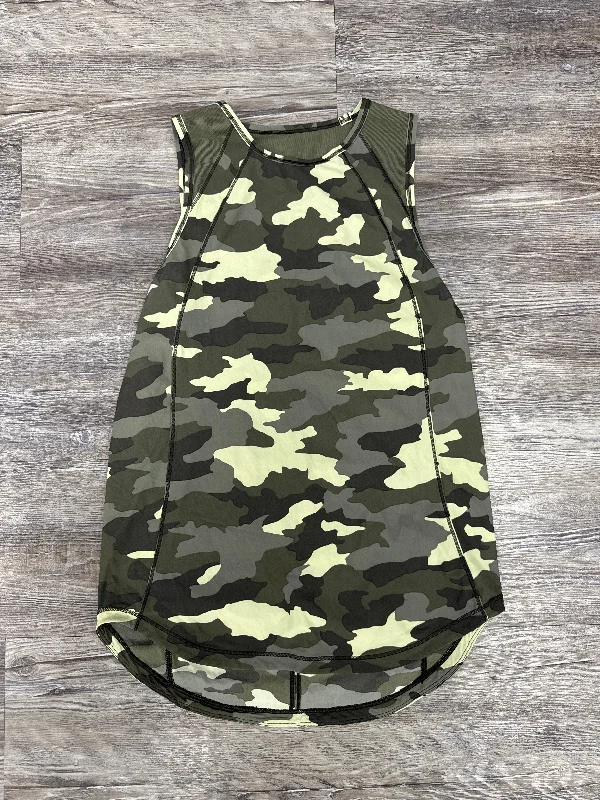 Athletic Tank Top By Lululemon In Camouflage Print, Size: S