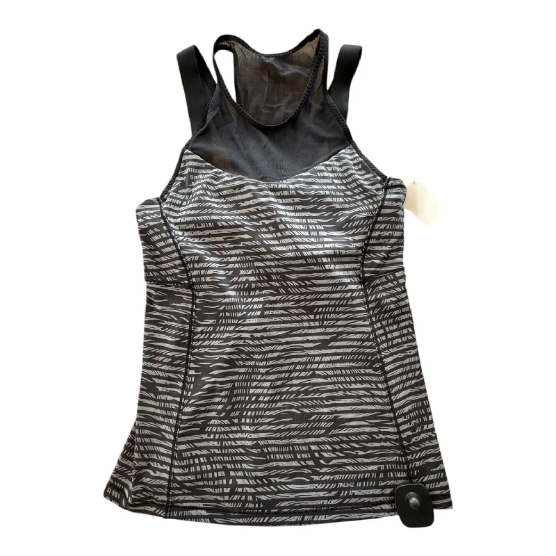 Athletic Tank Top By Lululemon In Black & Grey, Size: 6