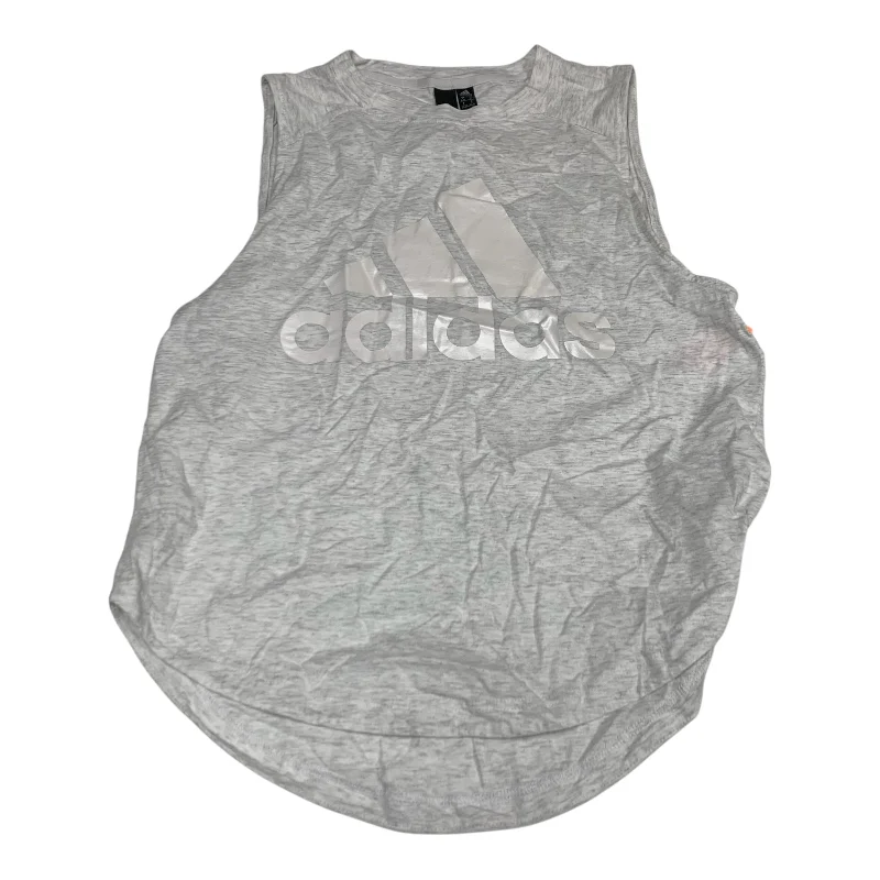 Athletic Tank Top By Adidas In Grey, Size: S