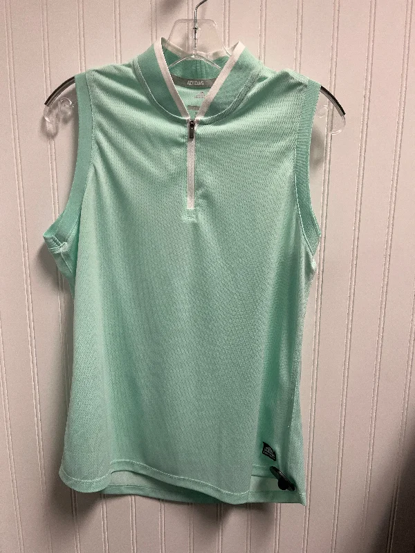 Athletic Tank Top By Adidas In Aqua, Size: L