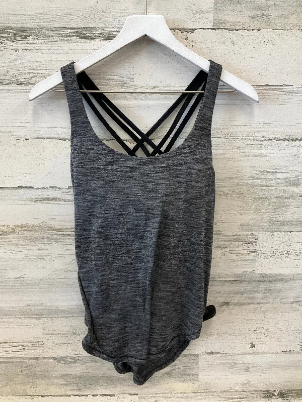 Athletic Tank Top By Lululemon In Black & Grey, Size: 8