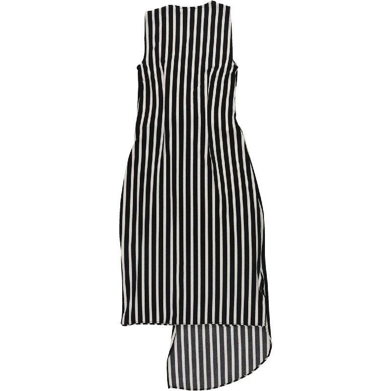 bar III Womens Striped Asymmetrical Wrap Dress, Black, XX-Small