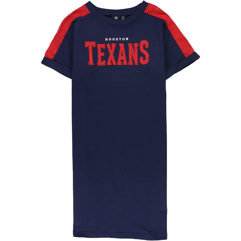 G-III Sports Womens Houston Texans Shirt Dress, Blue, Medium