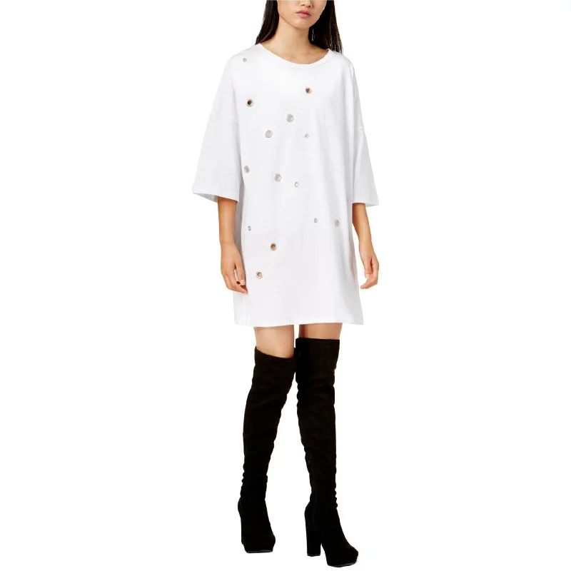 Glam Womens Embellished Shirt Dress