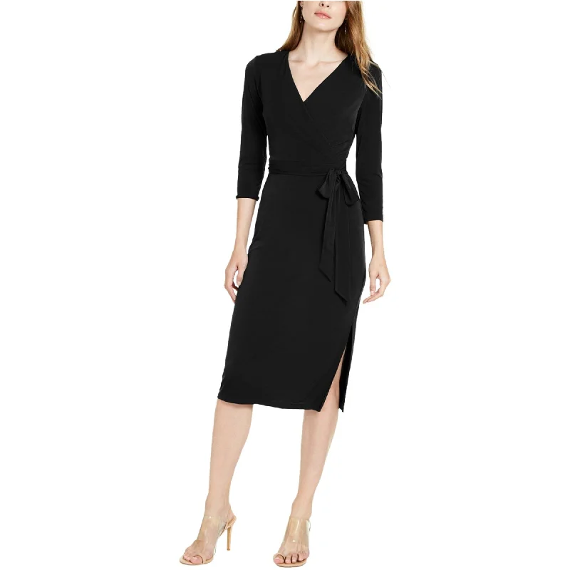 I-N-C Womens Solid Wrap Dress