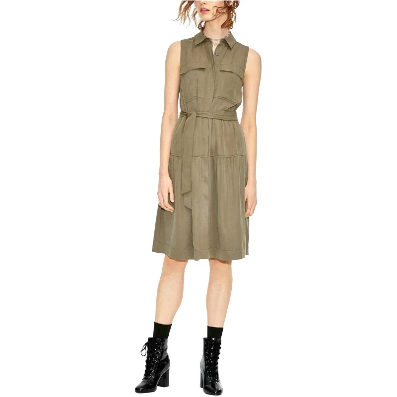 Maison Jules Womens Utility-Pocket Shirt Dress