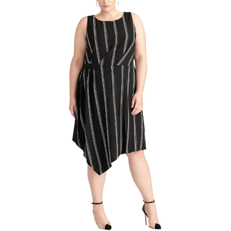 Rachel Roy Womens Striped Asymmetrical Dress