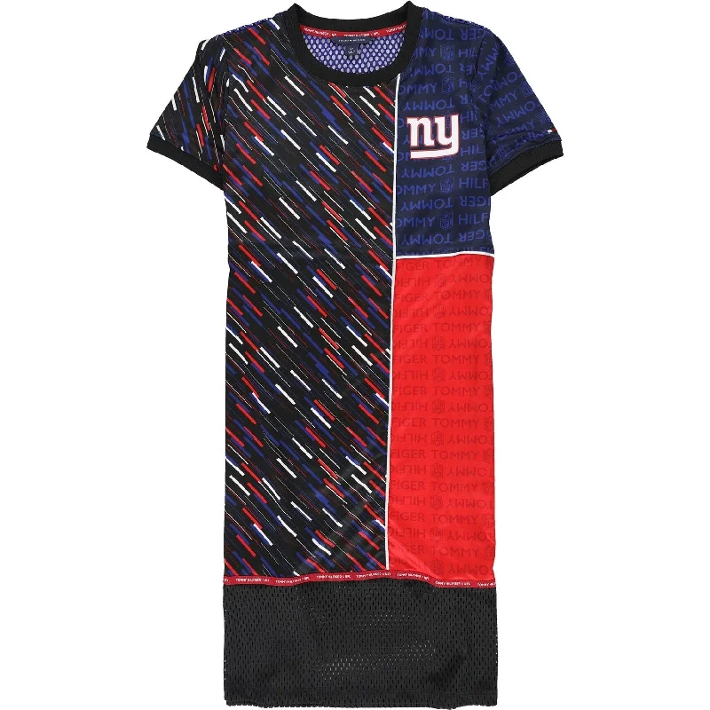 Tommy Hilfiger Womens New York Giants Jersey Shirt Dress, Multicoloured, Small