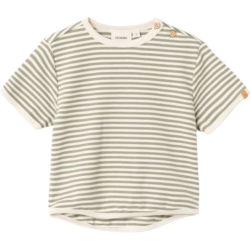 Lil'Atelier Moss Gray Geo Fon T-shirt