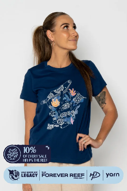 Protect Our Coral To Save Our Reef Cobalt Cotton Crew Neck Women's T-Shirt