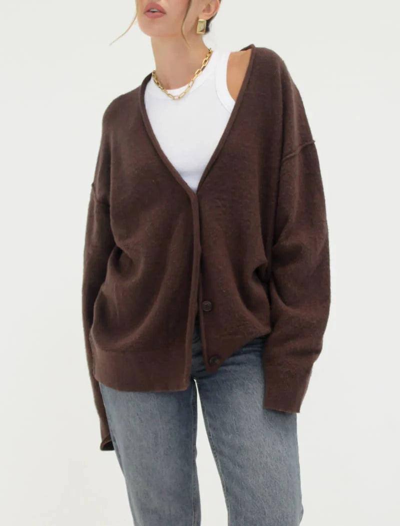 Rumored Longline Cardigan in Espresso