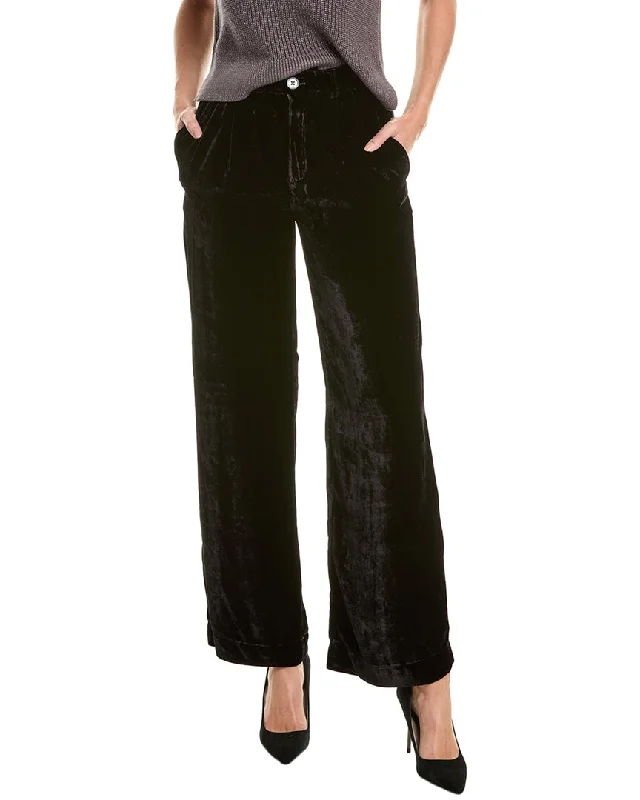 Bella Dahl Pleated Wide Leg Silk-Blend Trouser