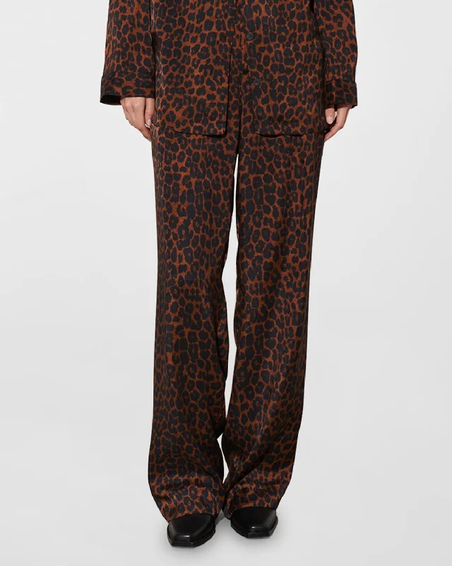 Marella Leo-Print Relaxed Straight-Leg Pants