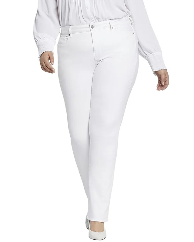 NYDJ Plus Marilyn Optic White Straight Leg Jean