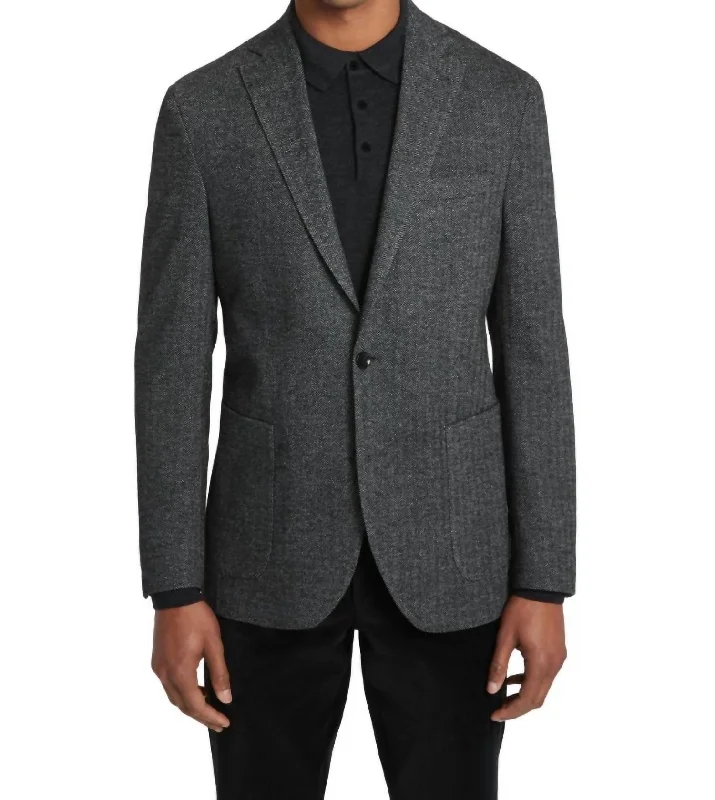 Hampton Blazer - Regular Length In Dark Plaid