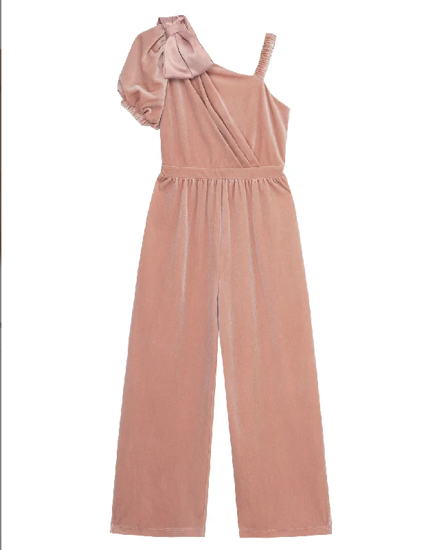 Pink Velour Jumpsuite