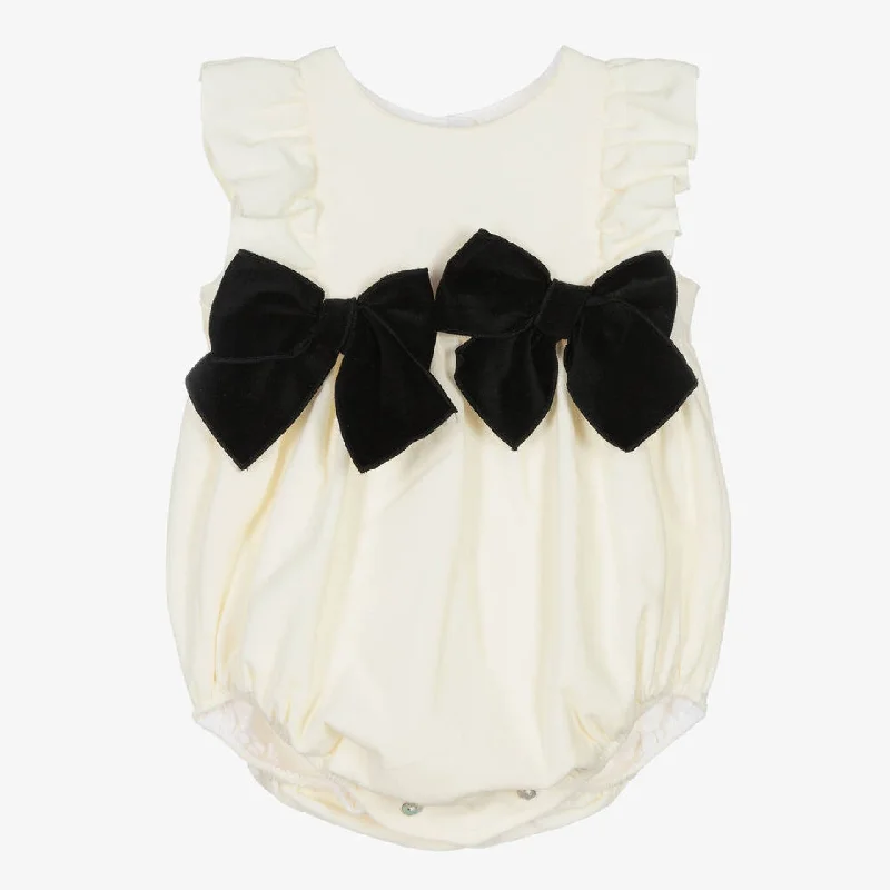 Velvet Two Bow Romper